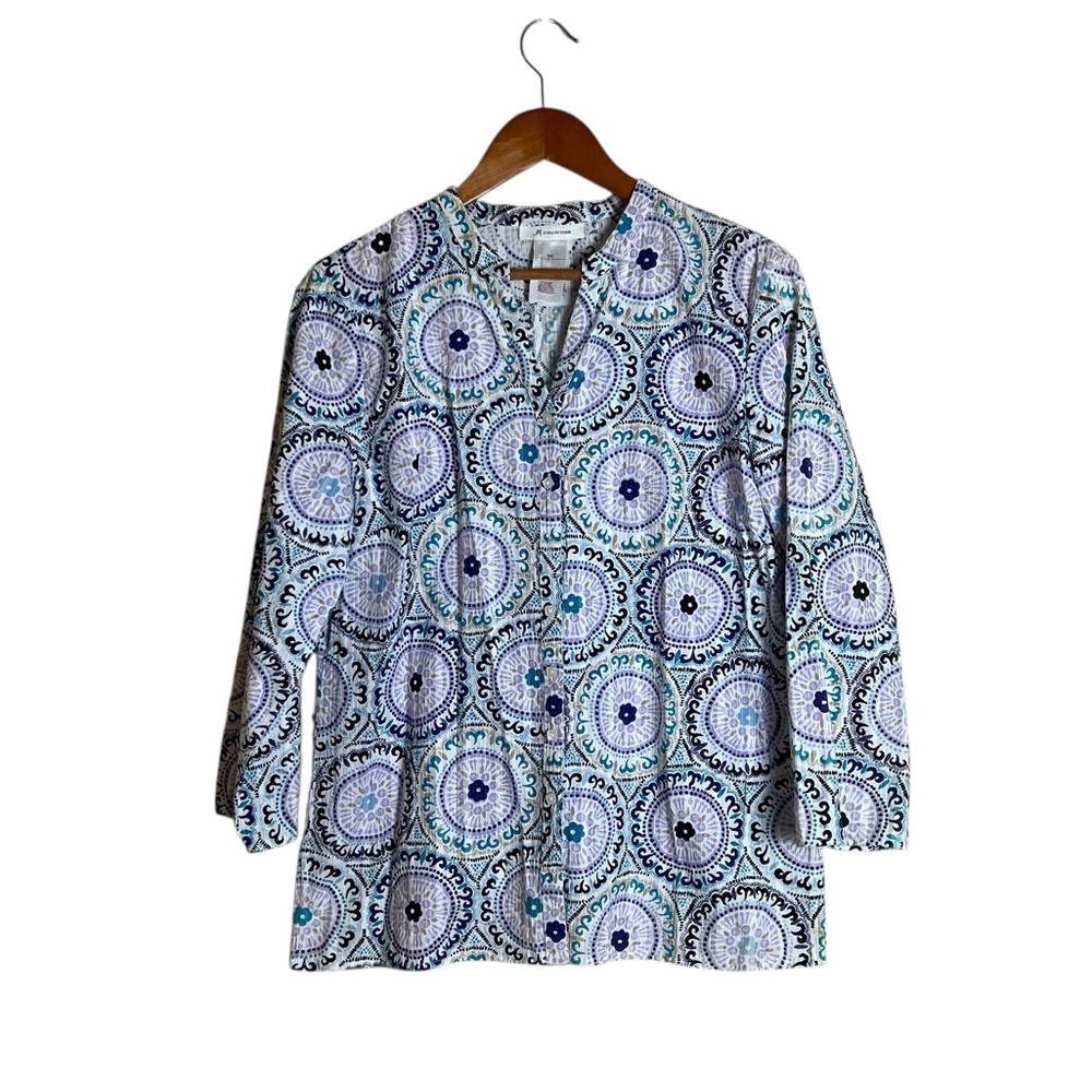 JM Collection 100% cotton button down shirt